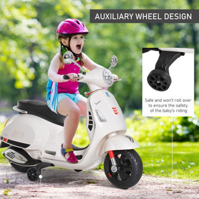 HOMCOM Kids Ride On Licensed Vespa Motorcycle 6V MP3 Music LED
