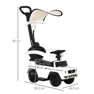 HOMCOM Kids Ride-on Push Car 3 in 1 Benz G350 Baby Floor Slider Walker ...