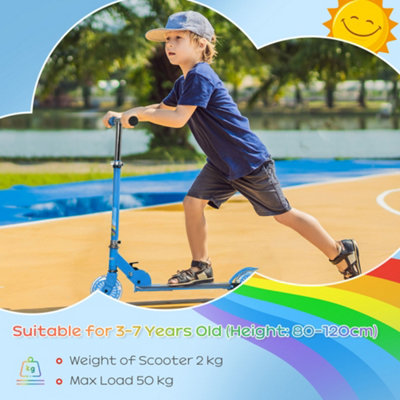 Monopattino Per Bambini HOMCOM 2 Ruote Con Luci E Musica – Altezza Regolabile Blu