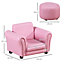 HOMCOM Kids Sofa Chair Set Armchair Seating Seat Bedroom Playroom Stool Pink