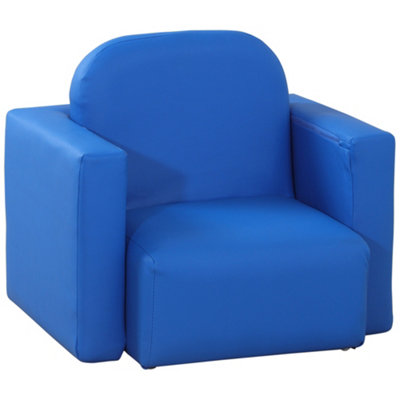 HOMCOM Kids Sofa Set 2 in 1 Child Table and Chair Set Toddler Armchair Blue