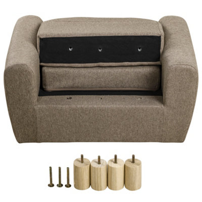 HOMCOM Kids Sofa Toddler Chair Children Armchair Ear Modeling for Bedroom Brown