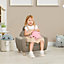 HOMCOM Kids Sofa Toddler Chair Children Armchair Ear Modeling for Bedroom Brown