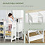 HOMCOM Kids Step Stool Toddler Kitchen Stool w/ Adjustable Standing Platform- White