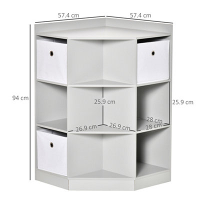 HOMCOM Kids Storage Cabinet Corner Organizer with Anti tipping Hardware Drawer