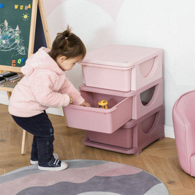 Pink 4 Drawer Dresser, Fabric Clothes Storage Stand for Bedroom, Nursery,  Closet Organizer Unit