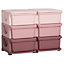 HOMCOM Kids Storage Units with 6 Drawers 3 Tier Chest Toy Organizer Pink