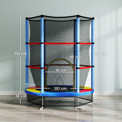 HOMCOM trampoline, veilig ontwerp, 162 cm x 162 cm x 163,5 cm, geschikt