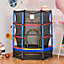 HOMCOM Kids Trampoline w/ Enclosure Net Age 3 to 6 Years Old Multi-color