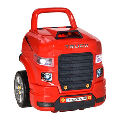 HOMCOM Kids Truck Engine Toy Set w Horn Light Car Key for 3 5 Years Old