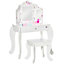HOMCOM Kids Vanity Table & Stool Girls Dressing Set Make Up Desk Chair