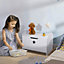 HOMCOM Kids Wooden Toy Children Box Storage Organizer White