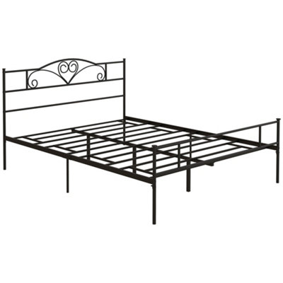 HOMCOM King Metal Bed Frame w/ Headboard and Footboard, 31cm Under-bed Space