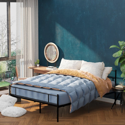 King metal platform bed deals frame with headboard