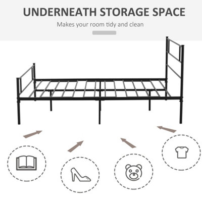 Metal bed frames with storage underneath deals