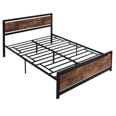HOMCOM King Size Metal Bed Frame w/ Headboard & Footboard, 160x208x103cm