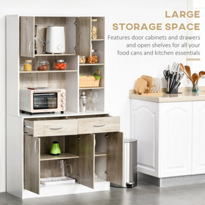 HOMCOM Kitchen Buffet w Hutch Multi Storage Cupboard Cabinet Server Sideboard