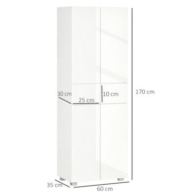 HOMCOM Kitchen Cupboard Storage Cabinet Push Open Doors and Drawers, White