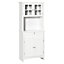 HOMCOM Kitchen Storage Cupboard w/ Microwave Drawer for Dining Room, White