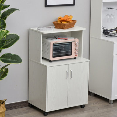 Wooden microwave deals stand with storage