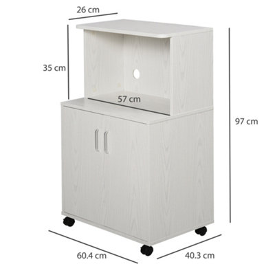 Kitchen storage cabinet with microwave cart discount