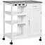 HOMCOM Kitchen Trolley Utility Cart W/ Wheel Wine Rack Open Shelf and Cabinet