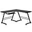 HOMCOM L Shape Desk Straight Corner Table Office Gaming Laminated Sturdy Black