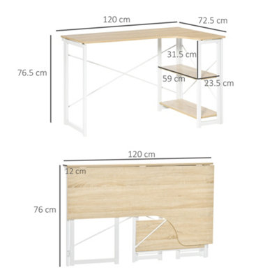 Fold out deals l shaped desk