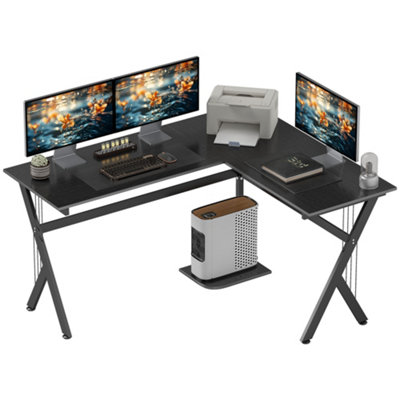 Shop HOMCOM L-Shaped Corner Computer Desk Laptop Workstation PC Table ...