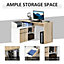 HOMCOM L-Shaped Corner Computer Desk Study Table w/ Storage Shelf Drawer Office