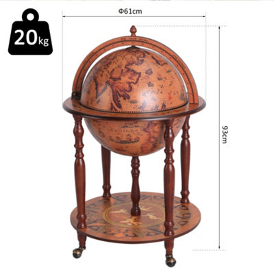 HOMCOM Large Globe Drink Cabinet Bar Mobile Wine Bottle Stand W 4 Wheels DIY at B Q