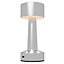 HOMCOM LED Cordless Table Lamp with Battery Operated for Bedroom, Silver
