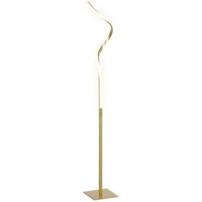 HOMCOM LED Floor Lamp, Standing Lamp with3 Adjustable Brightness Gold Tone