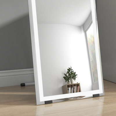 HOMCOM LED Lighted Full Length Mirror Dimmable Full Size Body Mirror for Bedroom