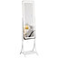 HOMCOM LED Lighted Full Length Mirror, Floor Standing Mirror with Storage Shelf