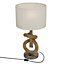 HOMCOM LED Nautical Table Lamp with USB Charging Port for Bedroom Living Room