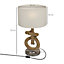 HOMCOM LED Nautical Table Lamp with USB Charging Port for Bedroom Living Room