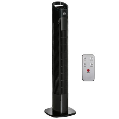 HOMCOM LED Tower Fan with 70 Degree Oscillation 3 Speed 3 Mode Black