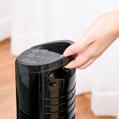 HOMCOM LED Tower Fan with 70 Degree Oscillation 3 Speed 3 Mode Black
