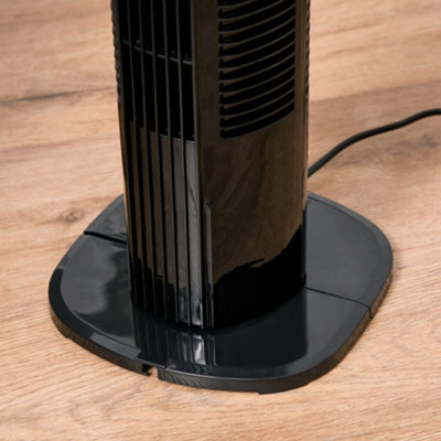 HOMCOM LED Tower Fan with 70 Degree Oscillation 3 Speed 3 Mode Black