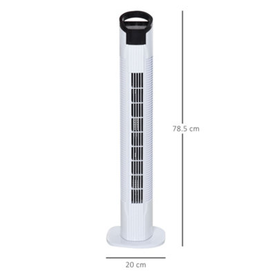 HOMCOM LED Tower Fan with Oscillation 3 Speed 3 Mode Black and White