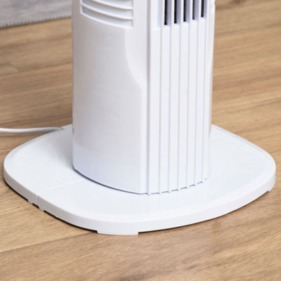 HOMCOM LED Tower Fan with Oscillation 3 Speed 3 Mode Black and White