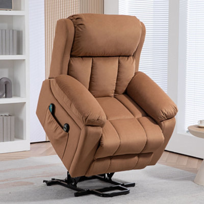 HOMCOM Lift Chair Riser and Recliner Chair with Vibration Massage, Heat, Brown