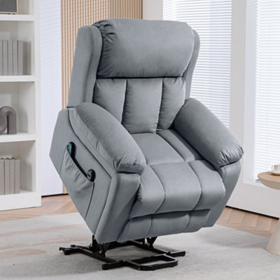 HOMCOM Lift Chair Riser and Recliner Chair with Vibration Massage, Heat, Grey