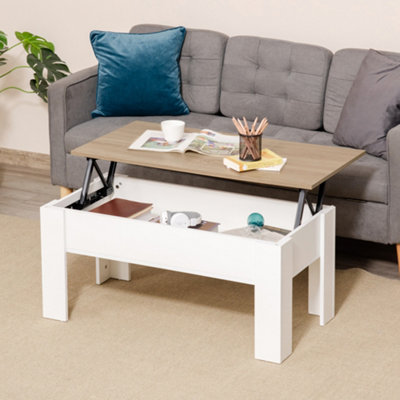 HOMCOM Lift Top Coffee Table w/Storage Compartment, Living Room Center Table