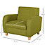 HOMCOM Linen Child Armchair Wood Frame w/ Padding Seat Low-Rise Bedroom Green