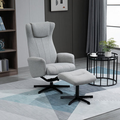 Plush chair 2024 with ottoman