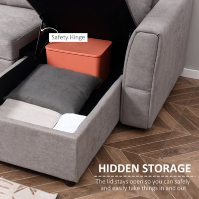 Reversible sectional deals sofa with storage