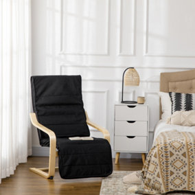 HOMCOM Lounge Chair Recliner Adjustable Footrest Home Black