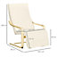 HOMCOM Lounge Chair Recliner Adjustable Footrest Home Cream White